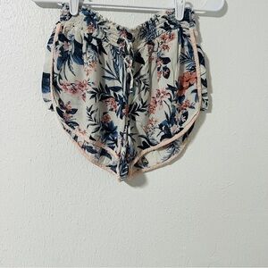 American Eagle Outfitters Floral Print Shorts - Pink and Blue Casual Beach
